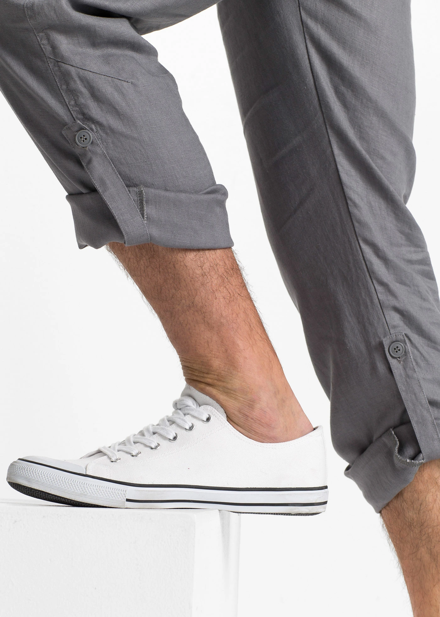 Lněné kalhoty Regular Fit, Straight • kouřově šedá • bonprix obchod