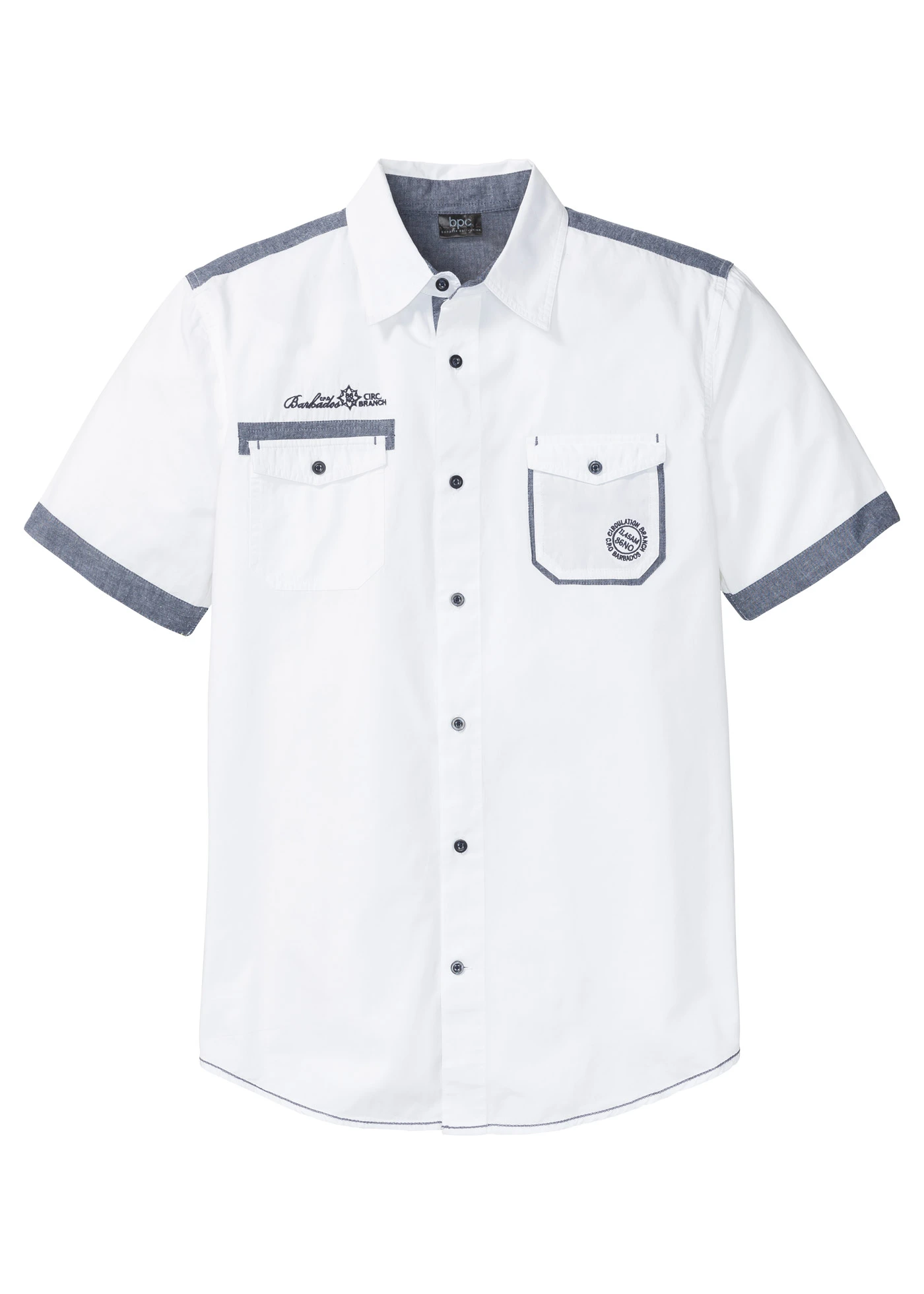 Overhemd van puur katoen met korte mouwen • wit • bonprix online shop