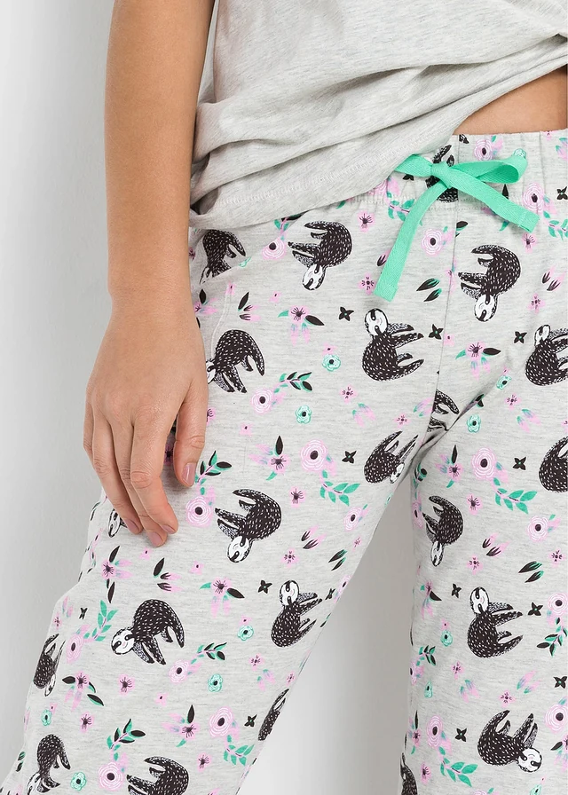 Pyjama met korte mouwen • ecru gemêleerd gedessineerd • product-page.page-title-suffix