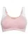 Sportovní podprsenka, střední opora, barva: růžovo-bílá