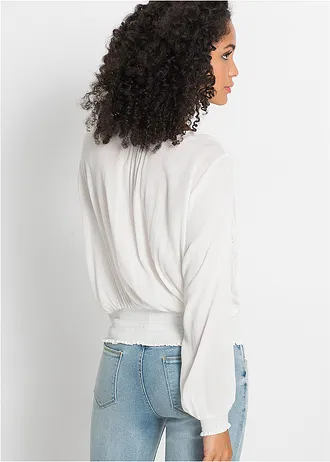 Bluzka z miękkiej wiskozy • biel wełny • sklep bonprix