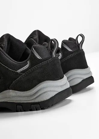 Buty trekkingowe ze skóry zamszowej • czarny • sklep bonprix