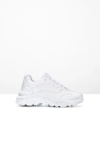 Sneakers à semelle légère et épaisse, Couleur: blanc
