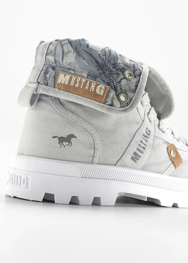 Baskets montantes Mustang en toile coton • gris clair • product-page.page-title-suffix