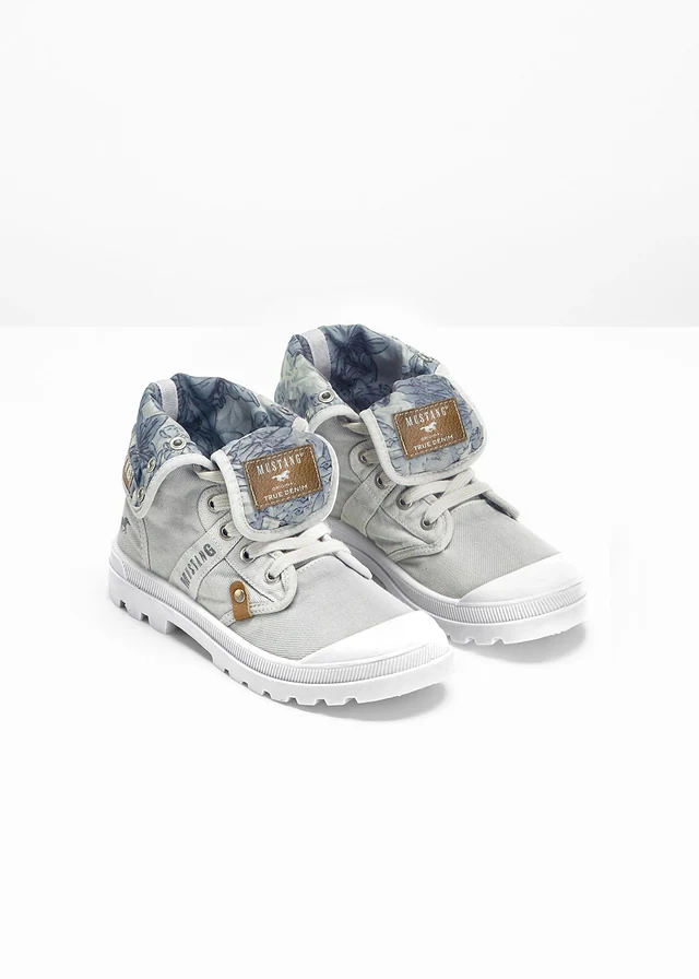 Baskets montantes Mustang en toile coton • gris clair • product-page.page-title-suffix
