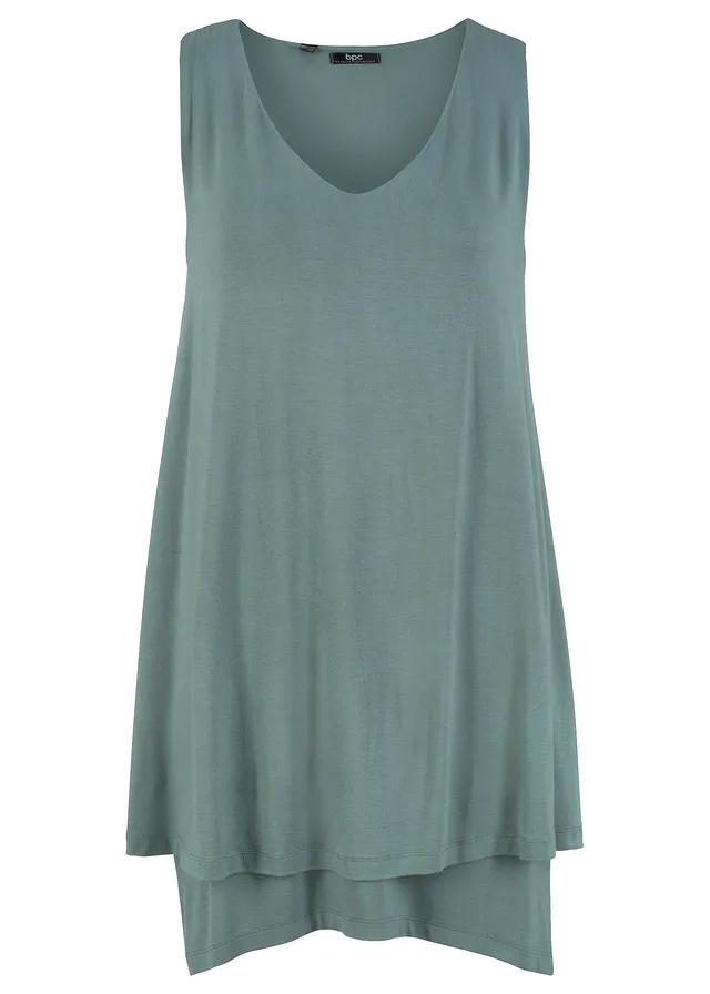 Top lung cu aspect suprapus din amestec cu viscoză