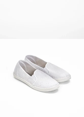 Ballerines à broderie anglaise • blanc • Boutique bonprix