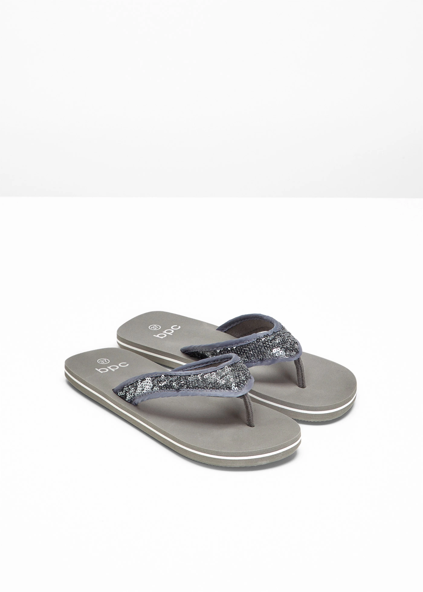 Mules entredoigt avec sequins • gris • Boutique bonprix