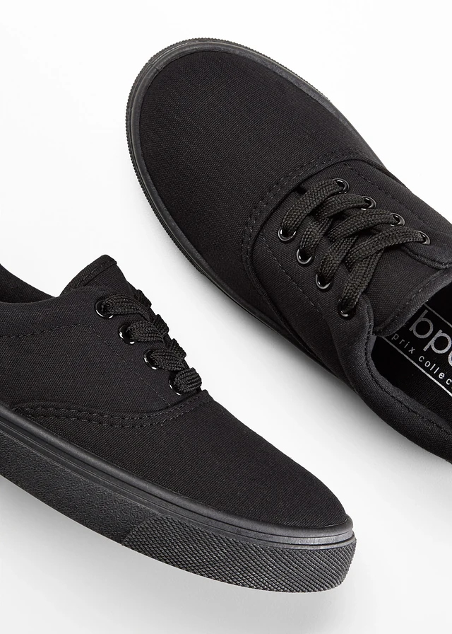 Sneakers van katoen-canvas, Kleur: zwart