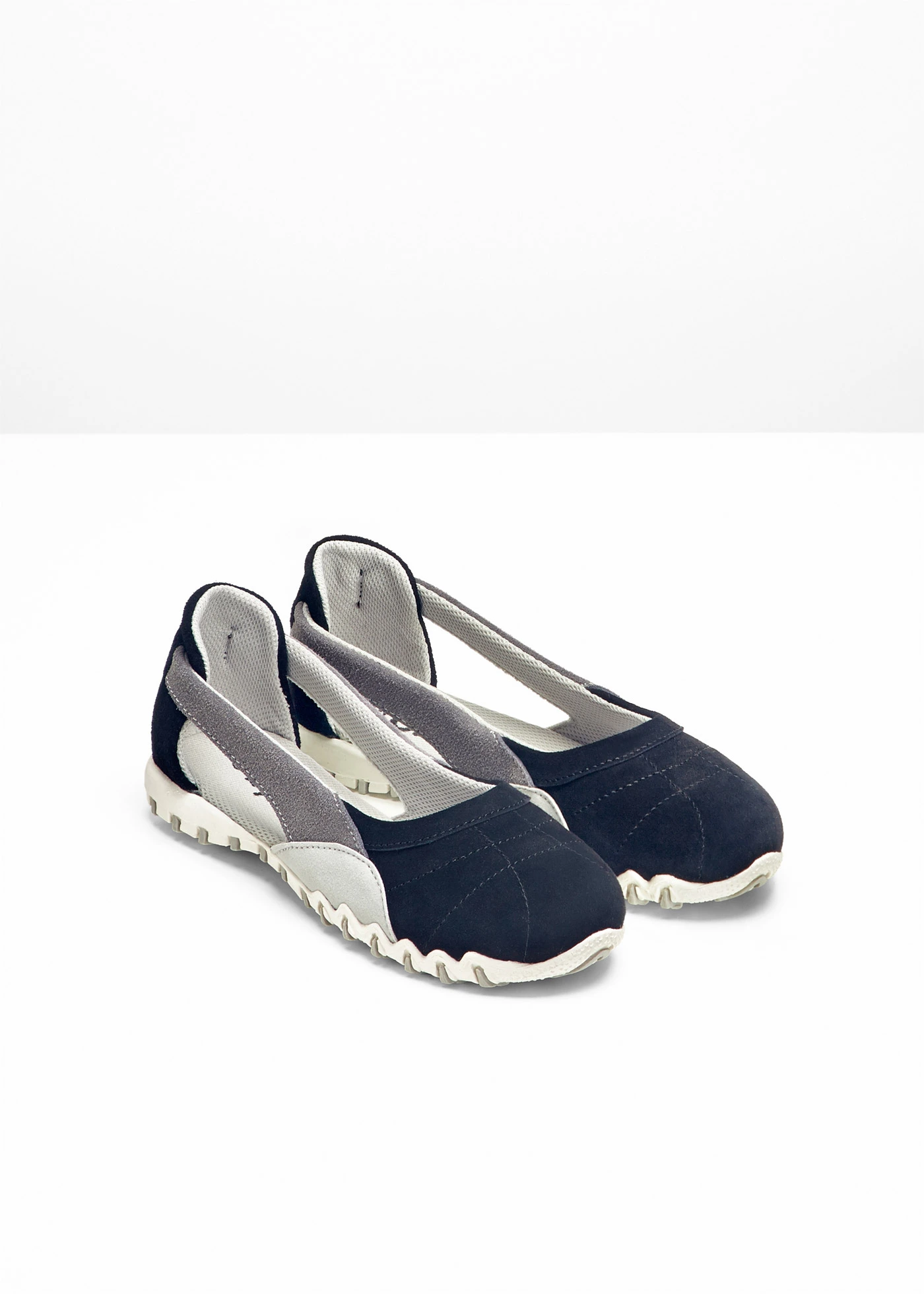 Ballerines en cuir velours • noir/gris pierre • product-page.page-title-suffix