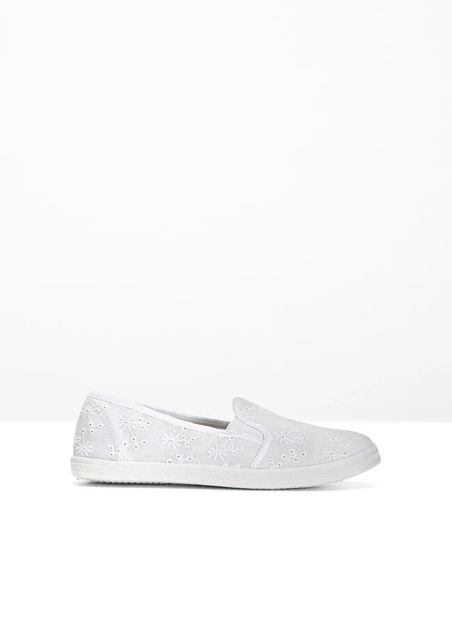 Ballerines à broderie anglaise • blanc • Boutique bonprix