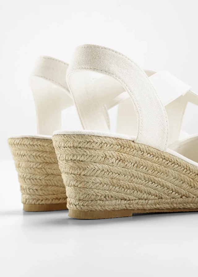 Sandales compensées à brides élastiques • blanc • product-page.page-title-suffix