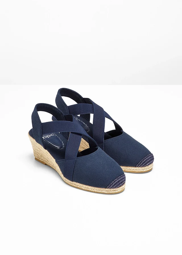 Sandales compensées à brides élastiques • bleu foncé • product-page.page-title-suffix