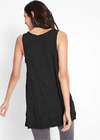 Dlouhý top s pomačkaným efektem • černá • bonprix obchod