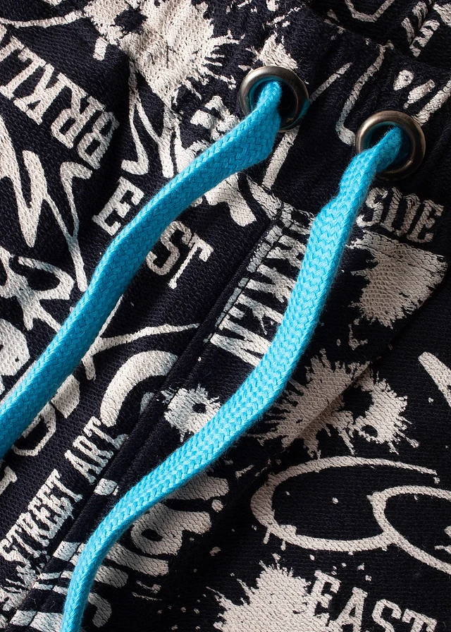 Bermuda en molleton 100% coton • noir imprimé • product-page.page-title-suffix