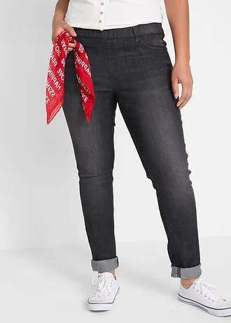 Jegging mid waist, Kleur: zwart denim used