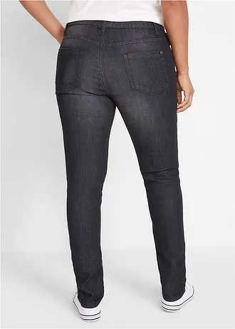 Jegging mid waist, Kleur: zwart denim used