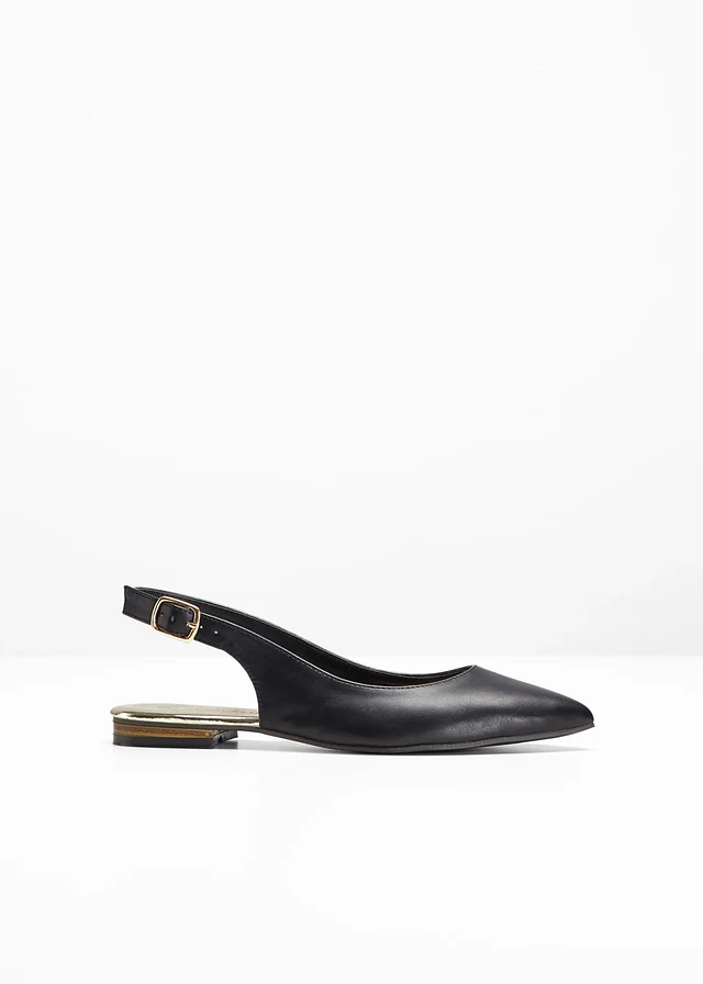 Slingback ballerina's, Kleur: zwart