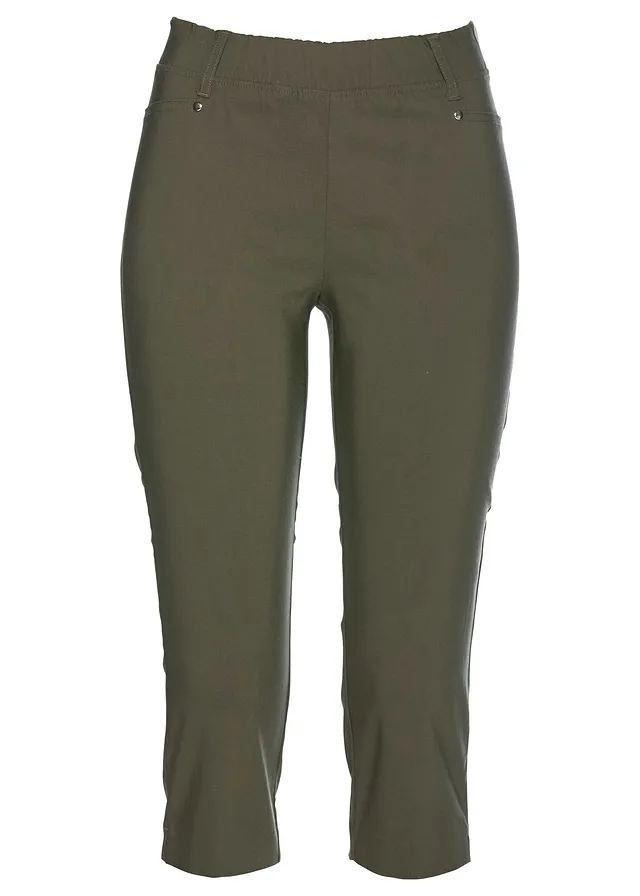 Strečové capri nohavice s elastickým pásom