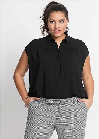 Oversized halenkový top, barva: černá