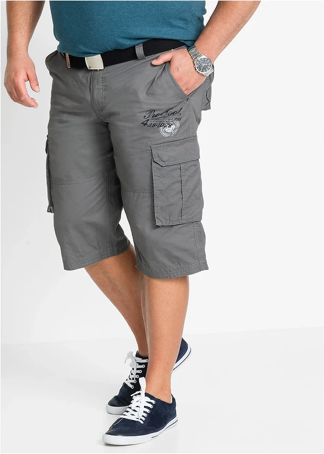 Lange bermuda, regular fit, Kleur: rookgrijs