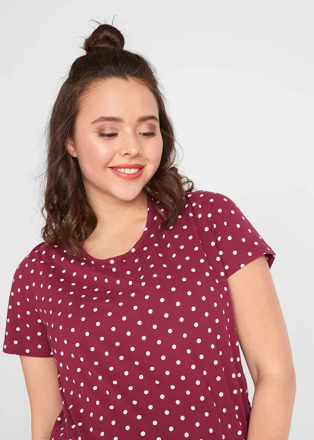 Zwangerschapsshirt (set van 2) met biologisch katoen en stippen • bessen+wit gestippeld • product-page.page-title-suffix