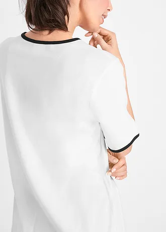 Lang shirt (set van 2), korte mouw • wit+zwart • bonprix online shop
