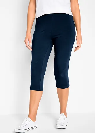 Slim fit capri legging (set van 2), Kleur: donkerblauw+zwart