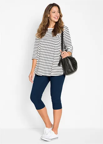 Slim fit capri legging (set van 2), Kleur: donkerblauw+zwart