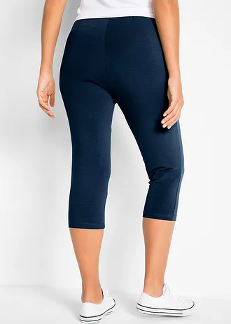 Slim fit capri legging (set van 2), Kleur: donkerblauw+zwart