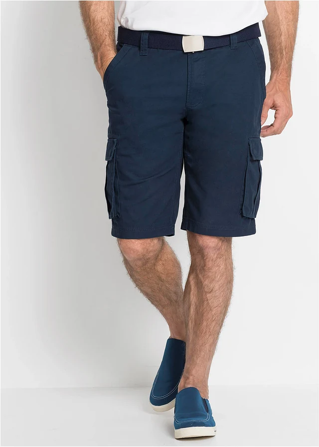 Bermuda cargo 100% coton, loose • bleu foncé • product-page.page-title-suffix