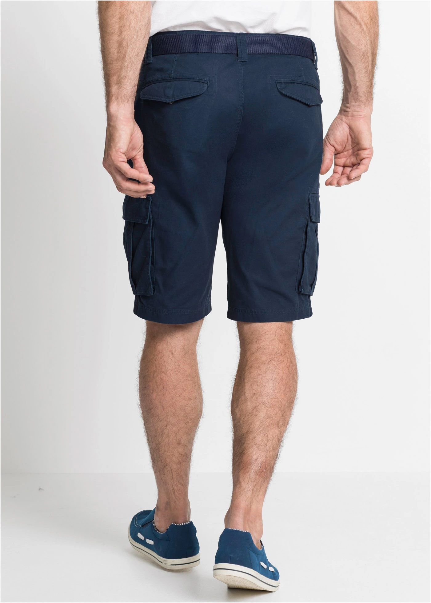 Bermuda cargo 100% coton, loose • bleu foncé • Boutique bonprix