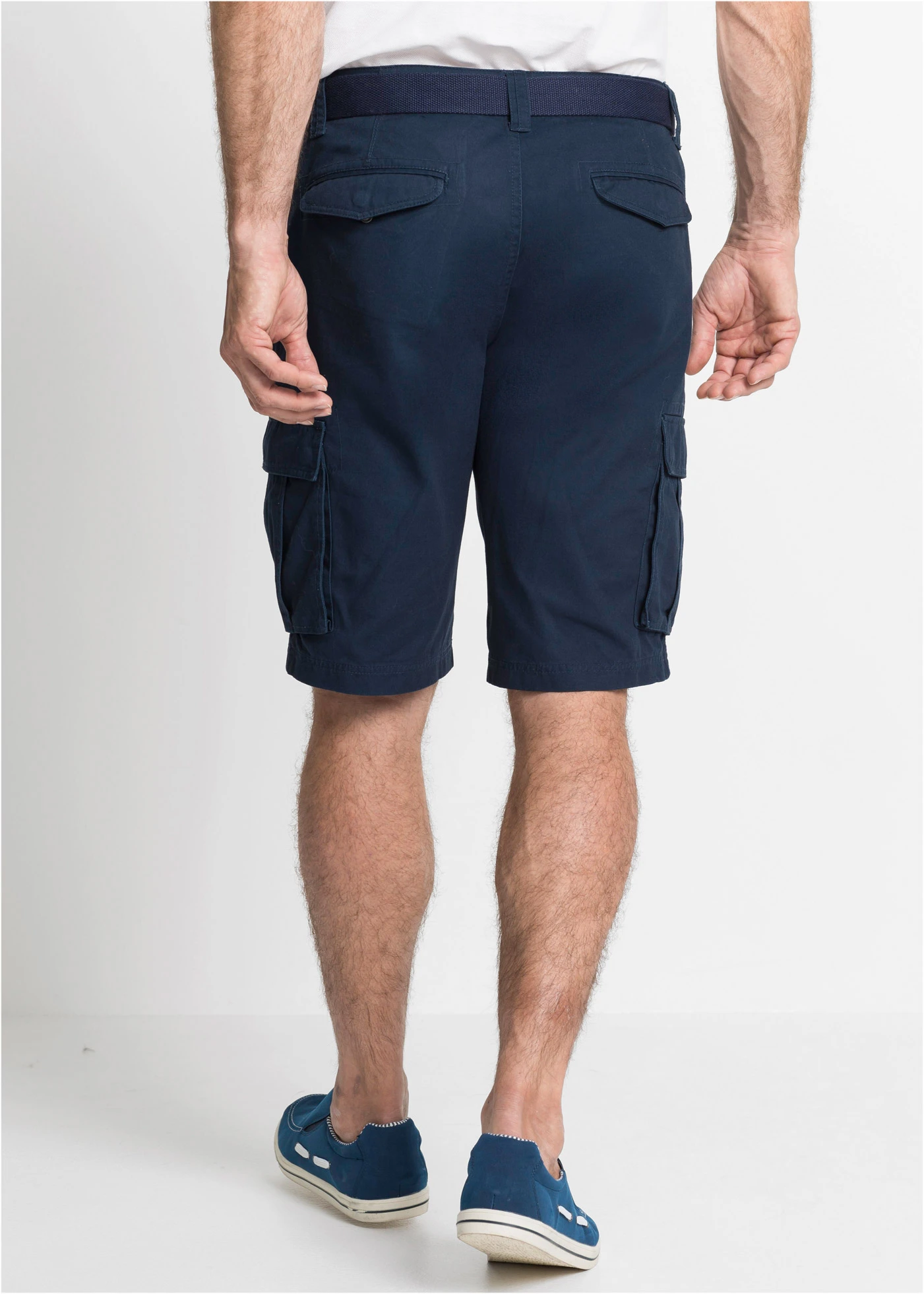 Cargo bermuda van puur katoen, loose fit • donkerblauw • bonprix online shop