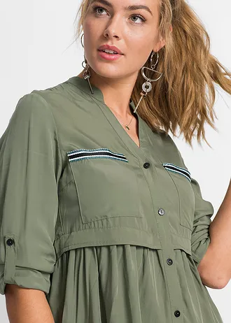 Krátké košilové šaty • olivová • bonprix obchod