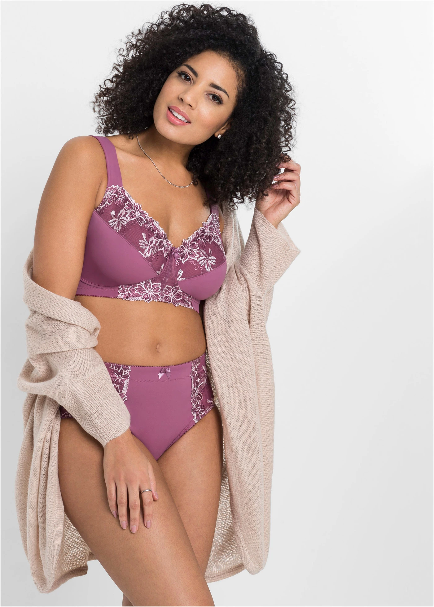 Lot de 2 soutiens-gorge sans armatures à bretelles rembourrées • prune mat+rose mat plus size • product-page.page-title-suffix