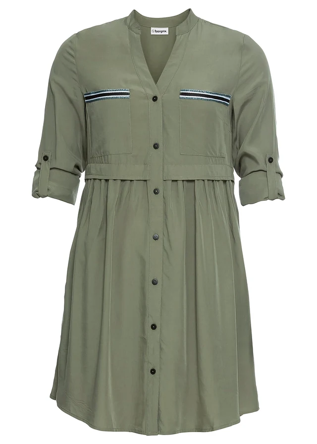 Robe-chemise courte, Couleur: olive