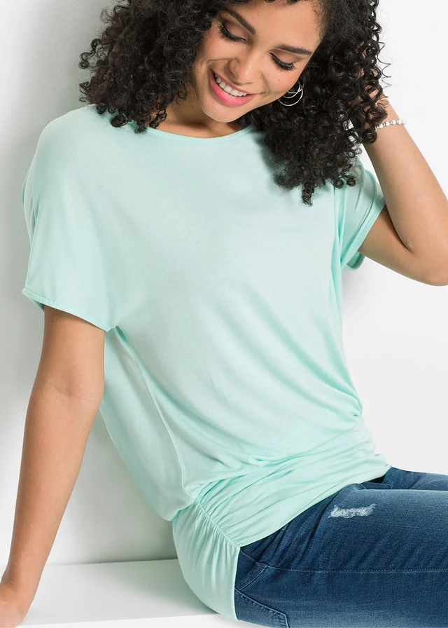 T-shirt doux en viscose extensible • menthe pastel • product-page.page-title-suffix