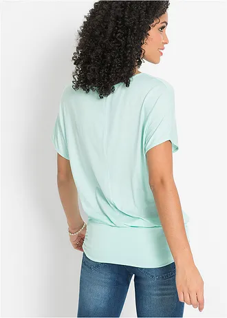 T-shirt doux en viscose extensible, Couleur: menthe pastel
