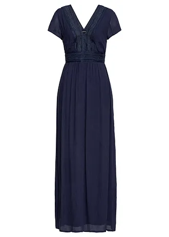 Maxi zomerjurk van soepele viscose • donkerblauw • bonprix online shop