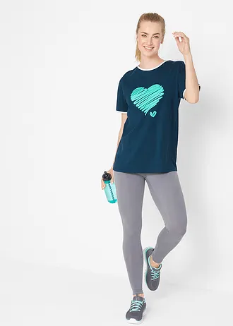 Lang shirt (set van 2), korte mouw • donkerblauw+mentholblauw • bonprix online shop