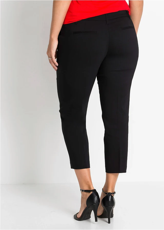 Zakelijke 7/8 pantalon, Kleur: zwart