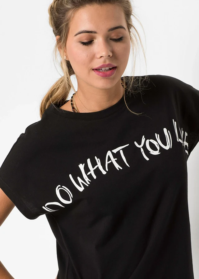 T-shirt oversize 100% coton • noir message imprimé • product-page.page-title-suffix