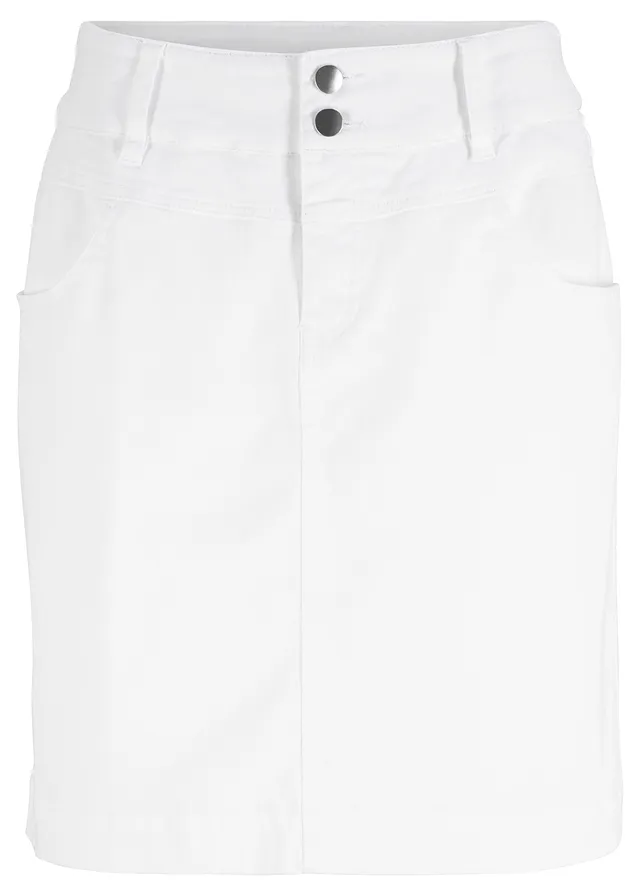 Strečová sukně s podílem lycry • bílá • bonprix obchod