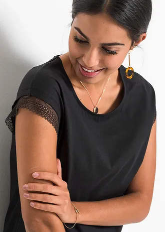 Tričko boxy z bavlny • čierna • obchod bonprix