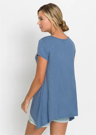 Asymmetrisch shirt, Kleur: jeansblauw