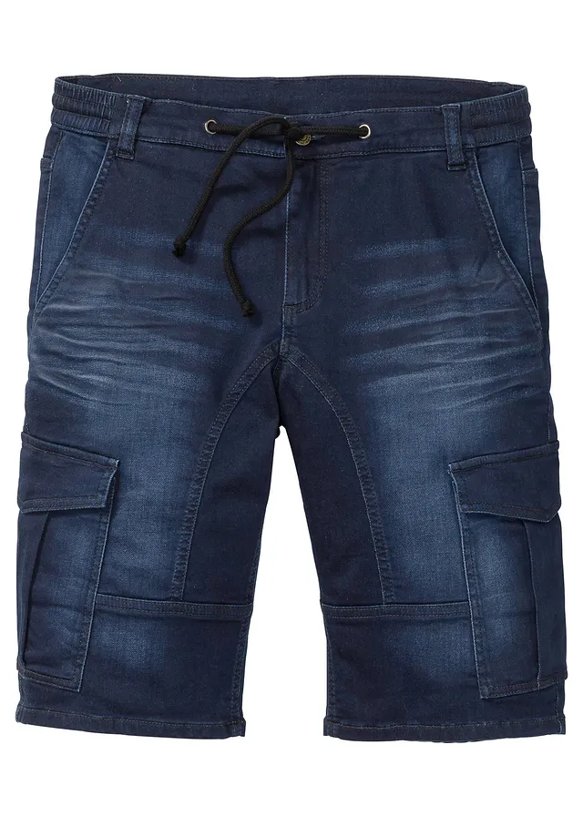 Bermudy z teplákoviny, Regular Fit, barva: tmavě modrý denim
