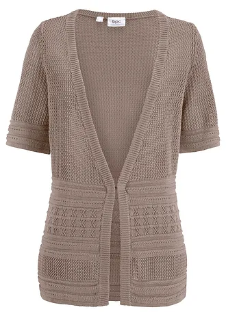 Ajour vest • taupe • bonprix online shop