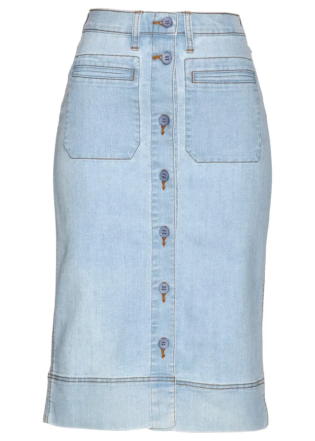 Džínsová sukňa na gombičky