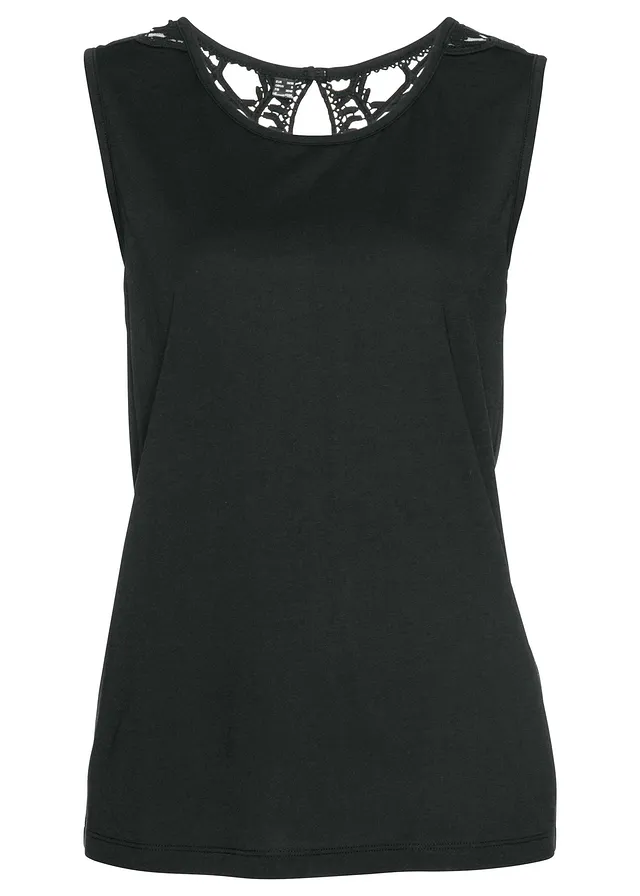Top cu dantelă • negru • magazin bonprix