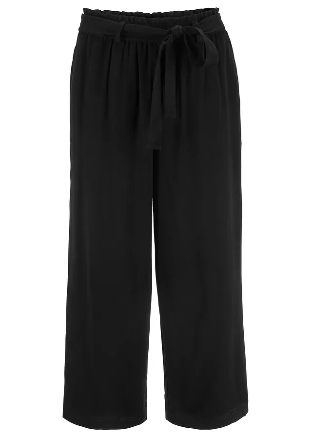 Pantaloni Culotte din viscoză cu cordon